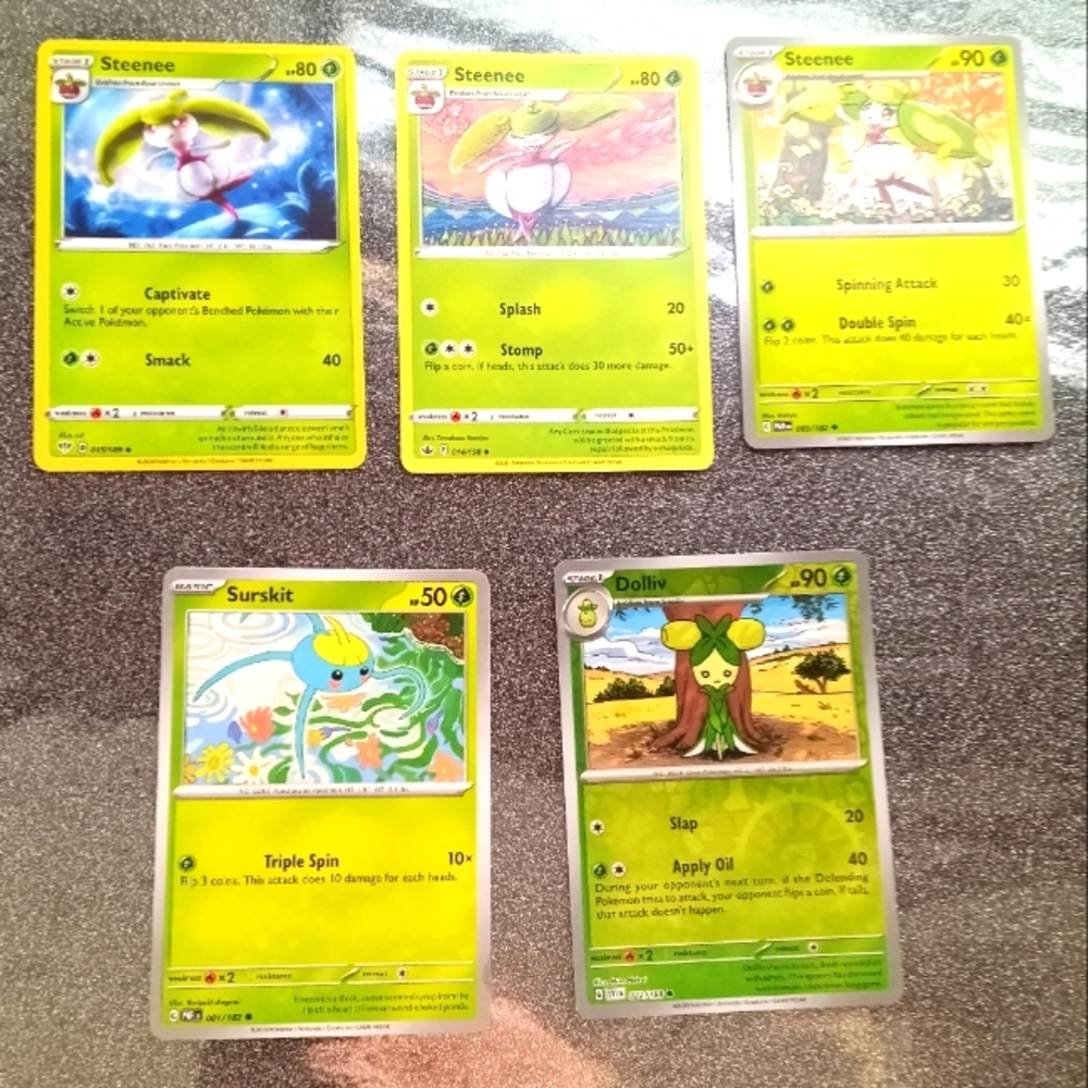 21'-23' Grass Pokémon 5 Card Lot